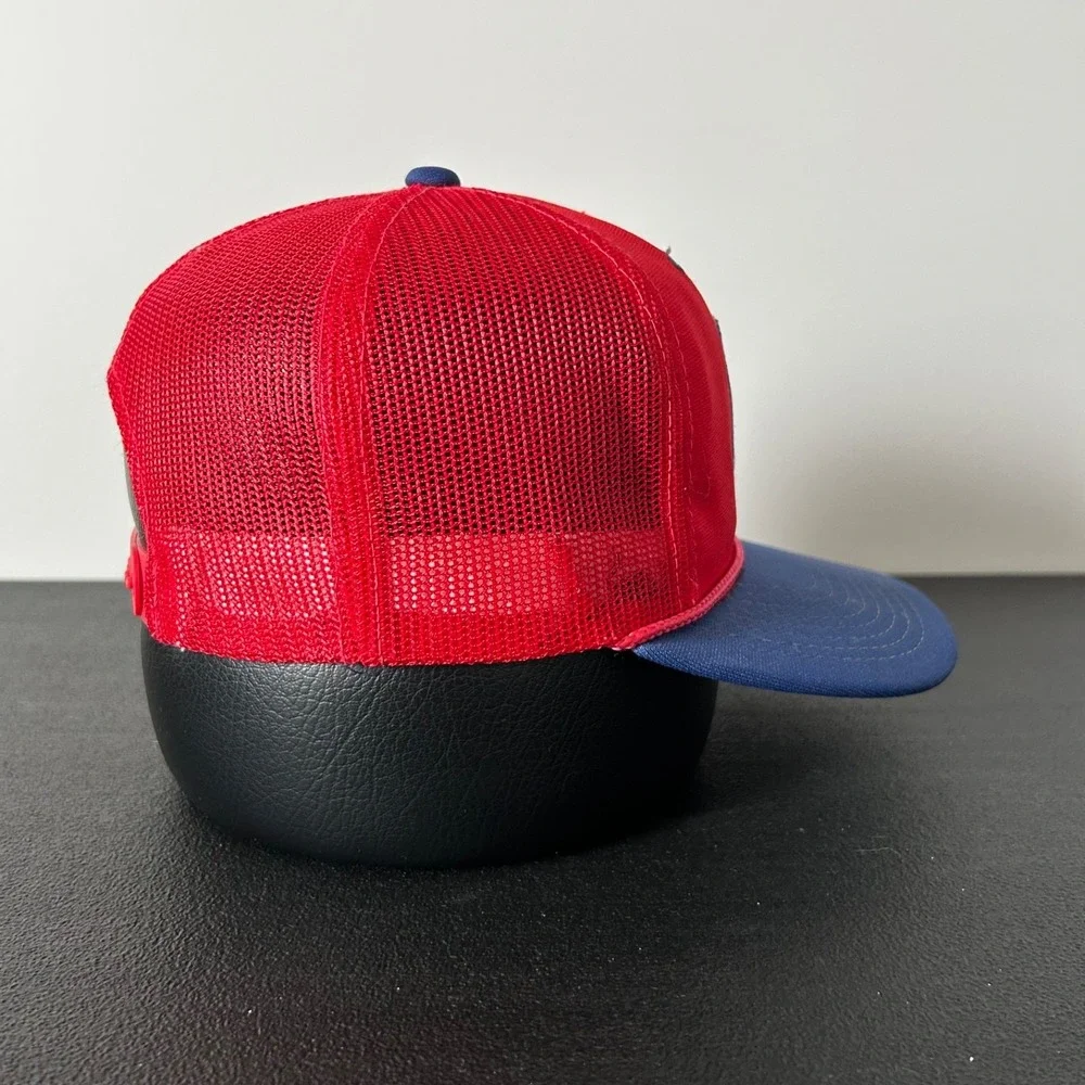 Vintage 80s Car Quest Trucker Hat Cap Snap‎ Back Adjustable Red Blue NFL Adult